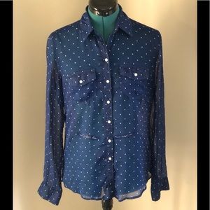 Abercrombie sheer polka dot blouse
